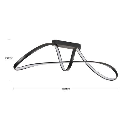 Brilagi - TWISTER LED/60W/230V Dimmable Surface-Mounted Ceiling Light 3000-6000K Black + Remote Control