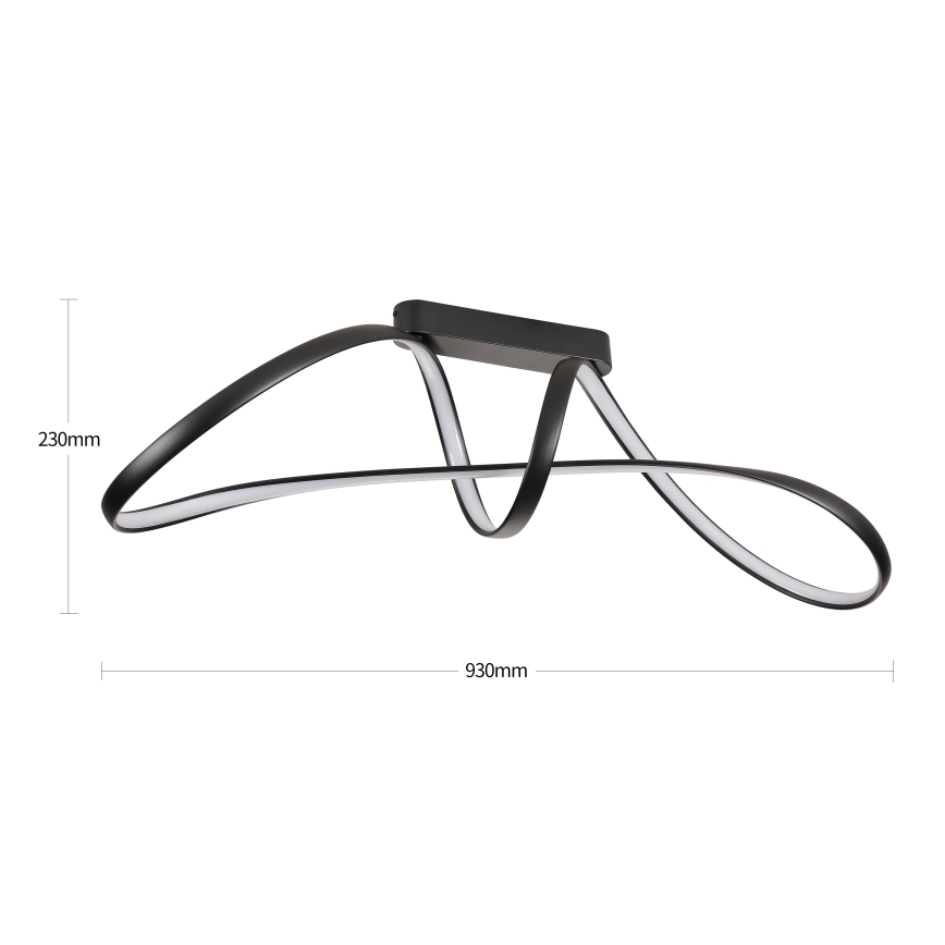 Brilagi - TWISTER LED/60W/230V Dimmable Surface-Mounted Ceiling Light 3000-6000K Black + Remote Control