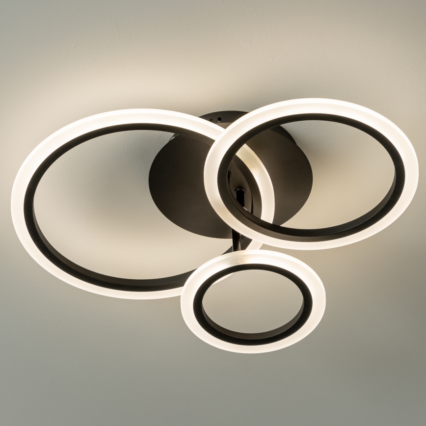 Brilagi - LED Dimmable surface-mounted chandelier ORBITS LED/40W/230V 3000-6500K black + remote control
