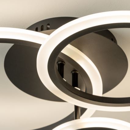 Brilagi - LED Dimmable surface-mounted chandelier ORBITS LED/40W/230V 3000-6500K black + remote control