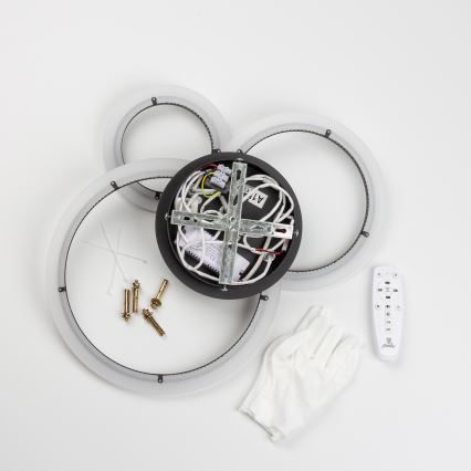 Brilagi - LED Dimmable surface-mounted chandelier ORBITS LED/40W/230V 3000-6500K black + remote control
