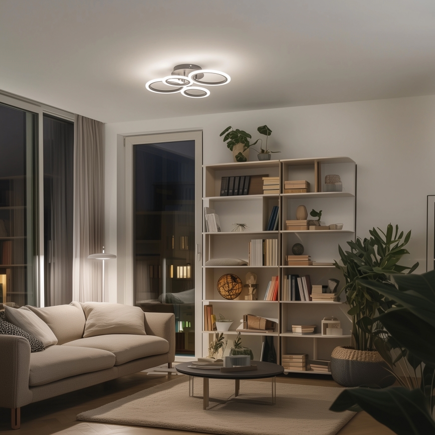 Brilagi - LED Dimmable surface-mounted chandelier ORBITS LED/50W/230V 3000-6500K anthracite + remote control