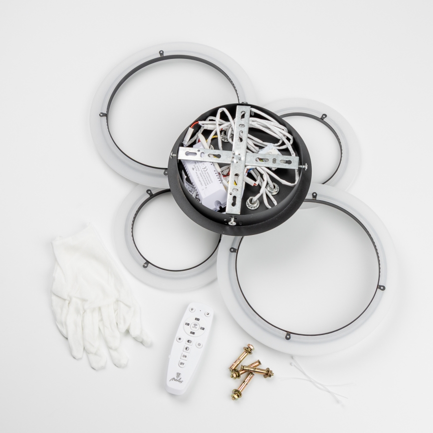 Brilagi - LED Dimmable surface-mounted chandelier ORBITS LED/50W/230V 3000-6500K anthracite + remote control