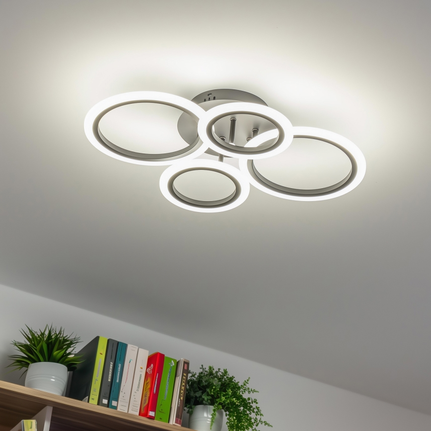 Brilagi - LED Dimmable surface-mounted chandelier ORBITS LED/50W/230V 3000-6500K anthracite + remote control