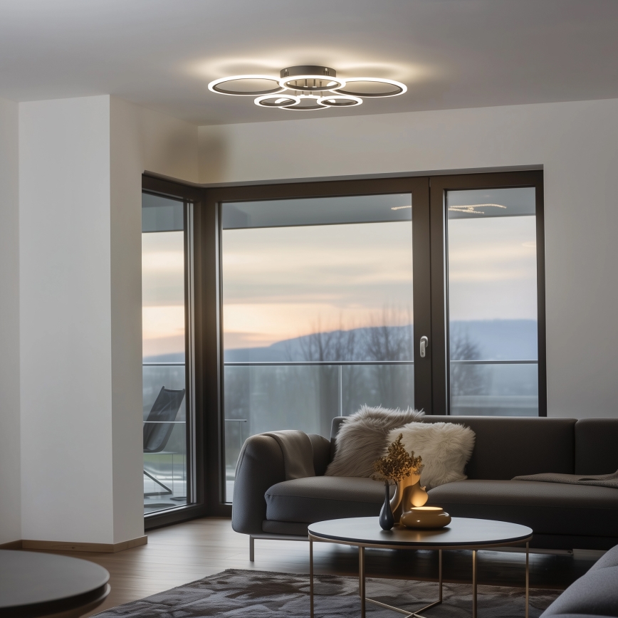 Brilagi - LED Dimmable surface-mounted chandelier ORBITS LED/85W/230V 3000-6500K anthracite + remote control