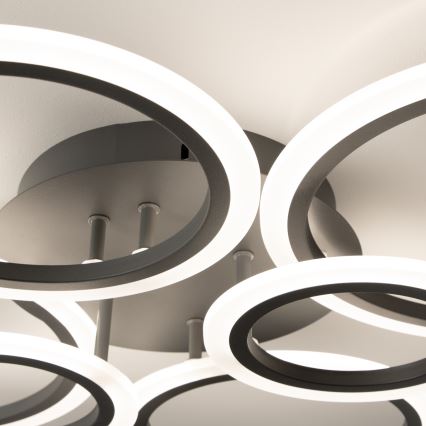 Brilagi - LED Dimmable surface-mounted chandelier ORBITS LED/85W/230V 3000-6500K anthracite + remote control