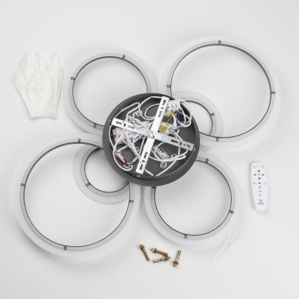 Brilagi - LED Dimmable surface-mounted chandelier ORBITS LED/85W/230V 3000-6500K anthracite + remote control