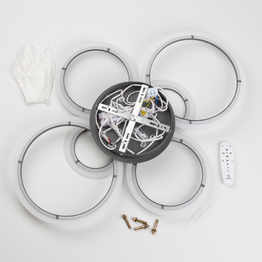 Brilagi - LED Dimmable surface-mounted chandelier ORBITS LED/85W/230V 3000-6500K anthracite + remote control
