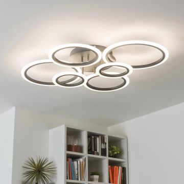 Brilagi - LED Dimmable surface-mounted chandelier ORBITS LED/85W/230V 3000-6500K anthracite + remote control