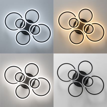 Brilagi - LED Dimmable surface-mounted chandelier ORBITS LED/85W/230V 3000-6500K black + remote control