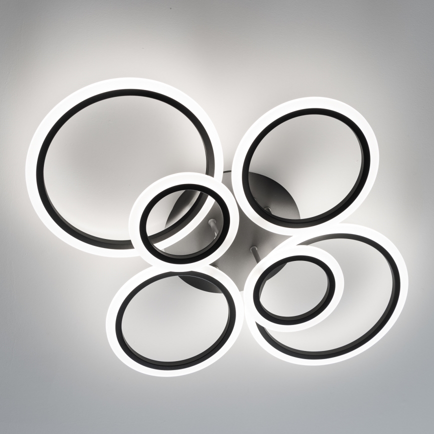 Brilagi - LED Dimmable surface-mounted chandelier ORBITS LED/85W/230V 3000-6500K black + remote control
