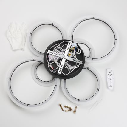 Brilagi - LED Dimmable surface-mounted chandelier ORBITS LED/85W/230V 3000-6500K black + remote control