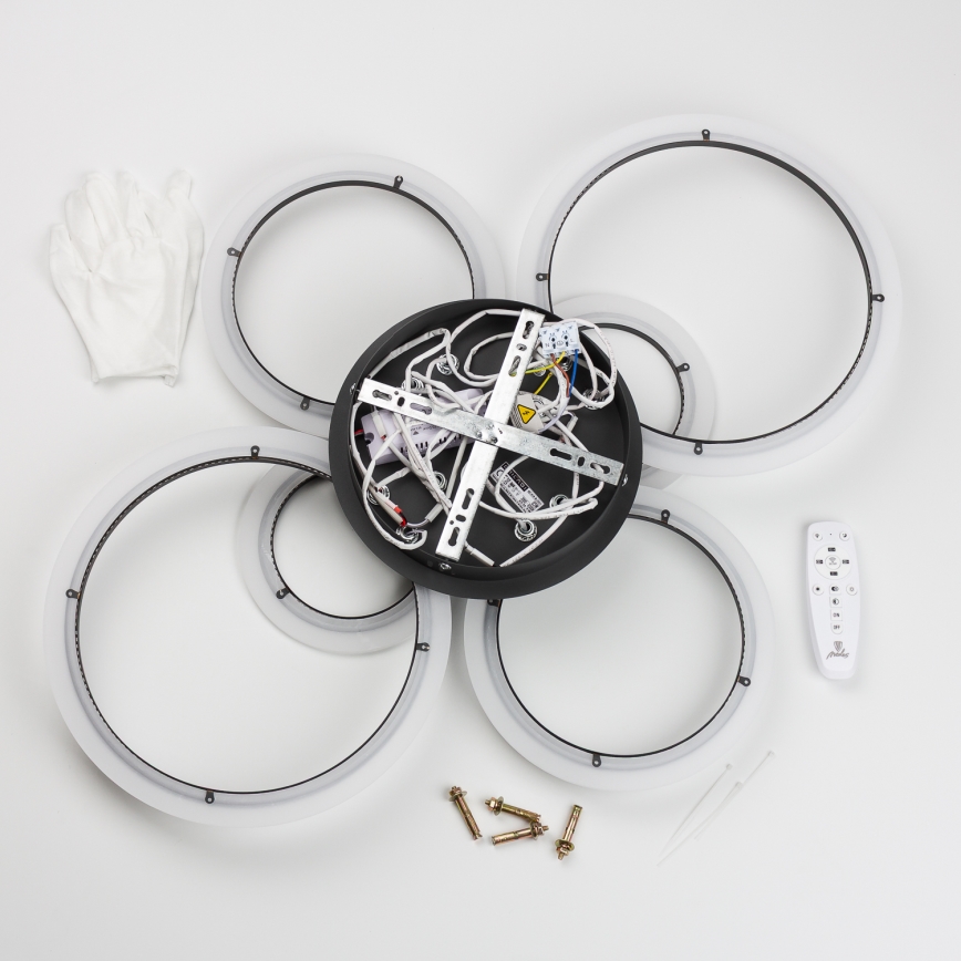 Brilagi - LED Dimmable surface-mounted chandelier ORBITS LED/85W/230V 3000-6500K black + remote control