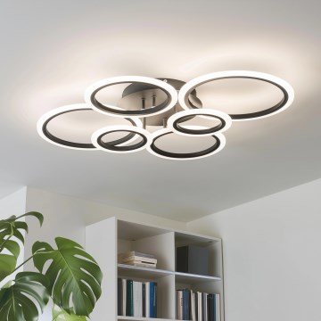 Brilagi - LED Dimmable surface-mounted chandelier ORBITS LED/85W/230V 3000-6500K black + remote control