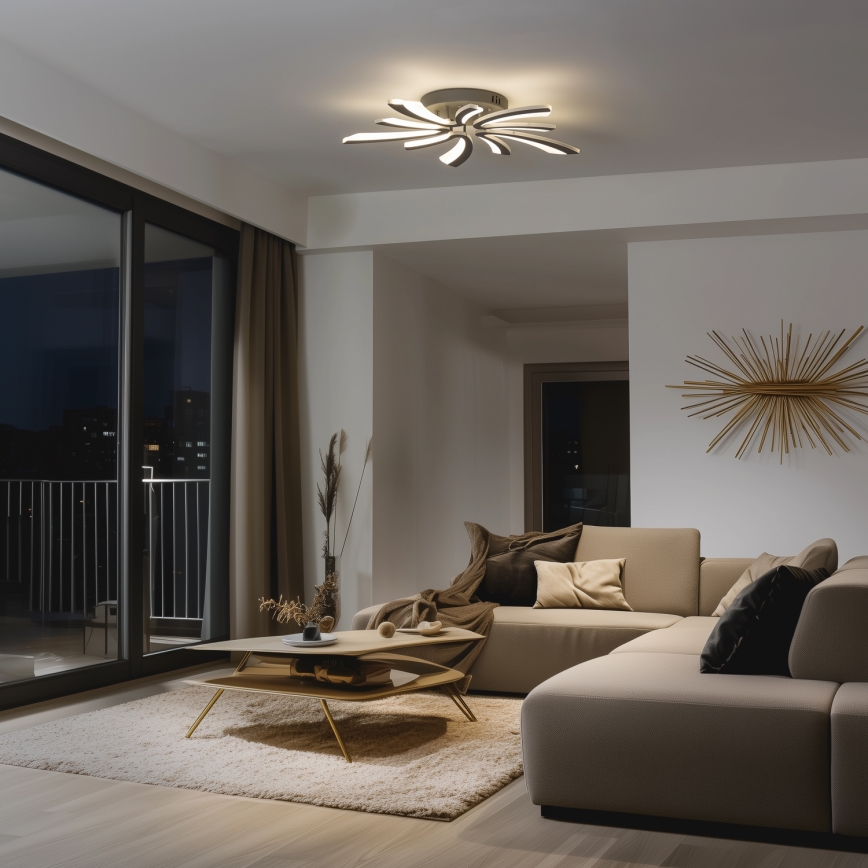 Brilagi - LED Dimmable surface-mounted chandelier TWIST LED/55W/230V 3000-6500K anthracite + remote control