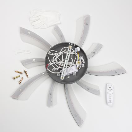 Brilagi - LED Dimmable surface-mounted chandelier TWIST LED/55W/230V 3000-6500K anthracite + remote control