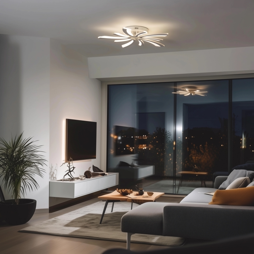 Brilagi - LED Dimmable surface-mounted chandelier TWIST LED/55W/230V 3000-6500K white + remote control