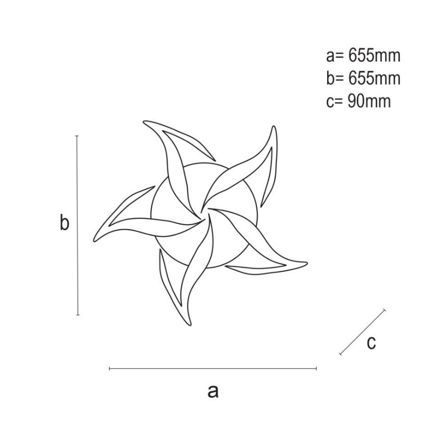 Brilagi - LED Dimmable surface-mounted chandelier TWIST LED/55W/230V 3000-6500K white + remote control
