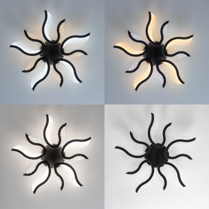 Brilagi - LED Dimmable surface-mounted chandelier TWIST LED/65W/230V 3000-6500K black + remote control