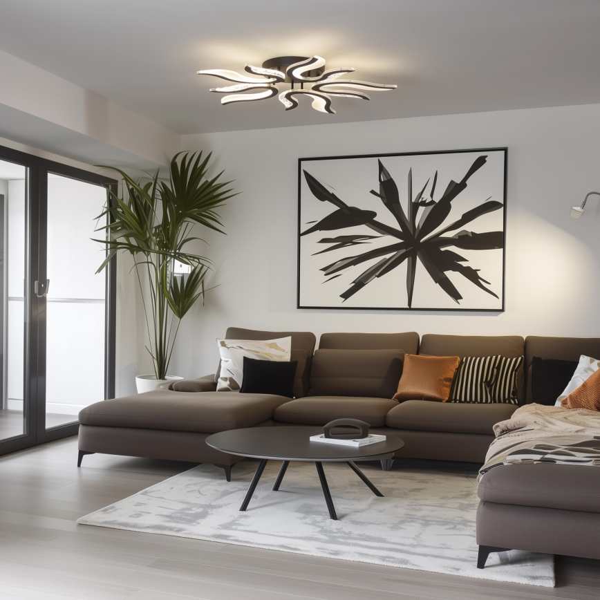 Brilagi - LED Dimmable surface-mounted chandelier TWIST LED/65W/230V 3000-6500K black + remote control