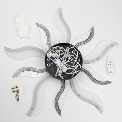 Brilagi - LED Dimmable surface-mounted chandelier TWIST LED/65W/230V 3000-6500K black + remote control