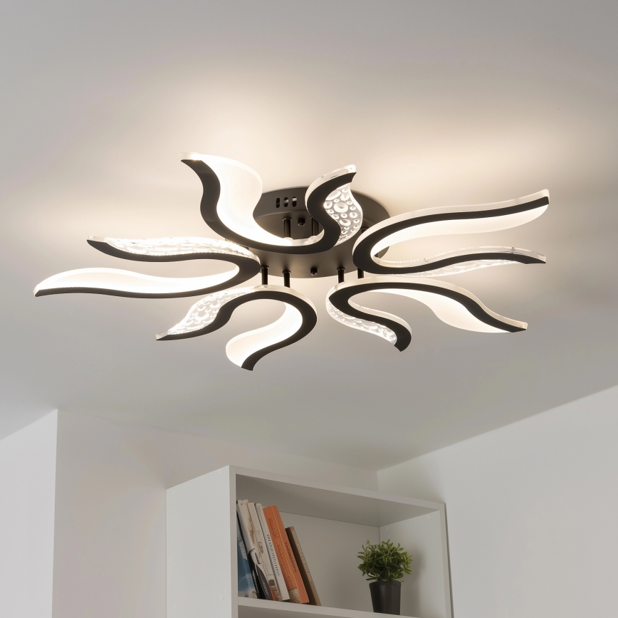 Brilagi - LED Dimmable surface-mounted chandelier TWIST LED/65W/230V 3000-6500K black + remote control