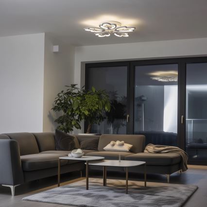 Brilagi - LED Dimmable surface-mounted chandelier TWIST LED/80W/230V 3000-6500K white + remote control