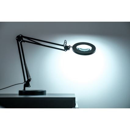 Brilagi - LED Dimmable table lamp with a magnifying glass LENS LED/12W/5V 3000/4200/6000K black
