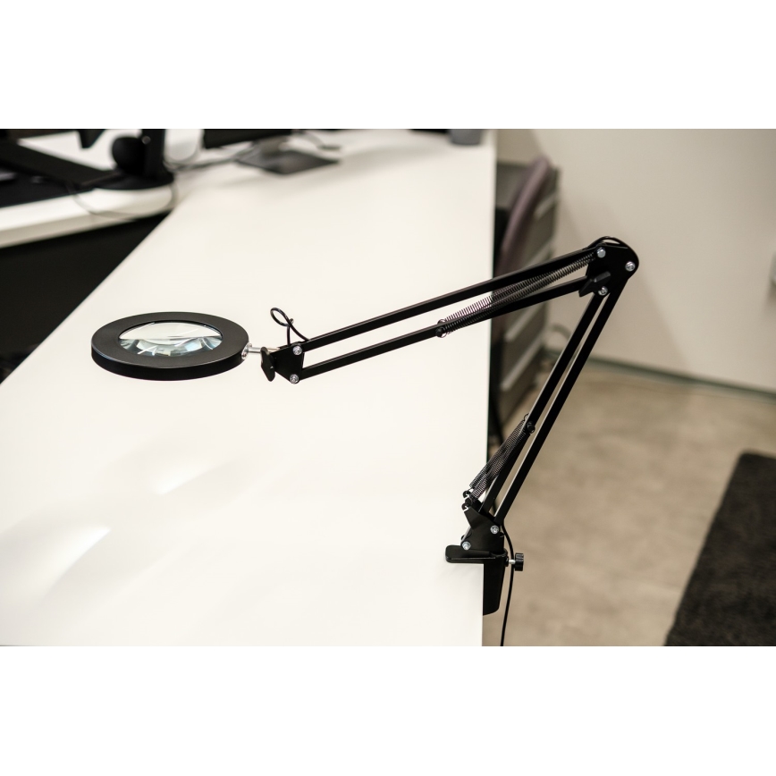 Brilagi - LED Dimmable table lamp with a magnifying glass LENS LED/12W/5V 3000/4200/6000K black