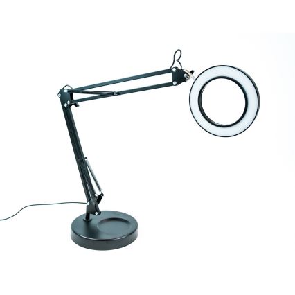 Brilagi - LED Dimmable table lamp with a magnifying glass LENS LED/12W/5V 3000/4200/6000K black