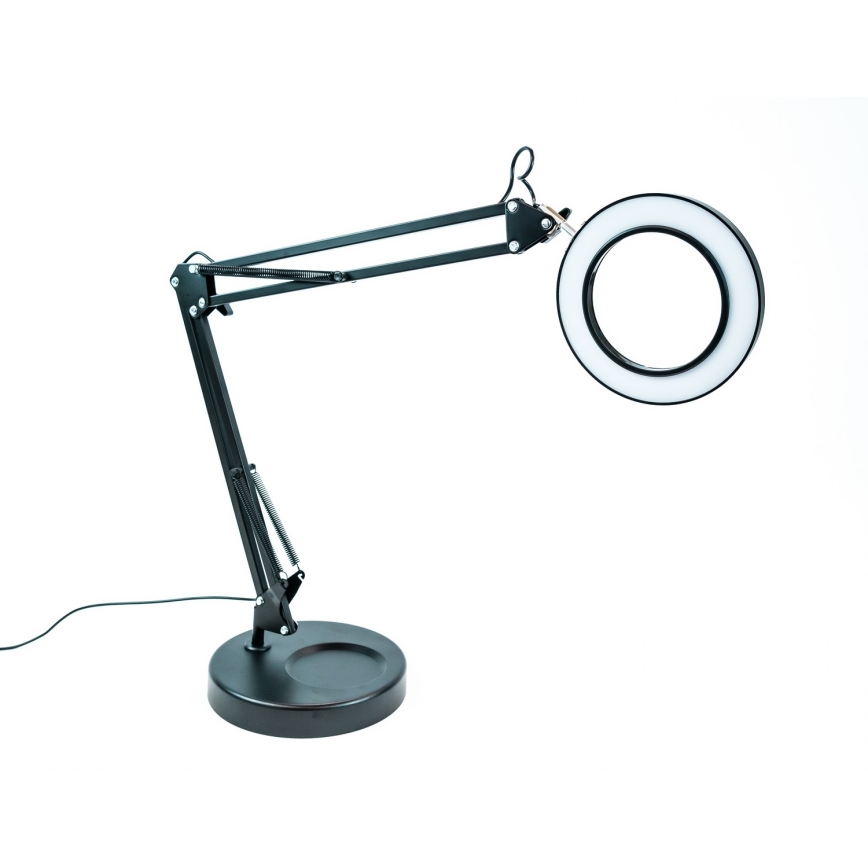Brilagi - LED Dimmable table lamp with a magnifying glass LENS LED/12W/5V 3000/4200/6000K black