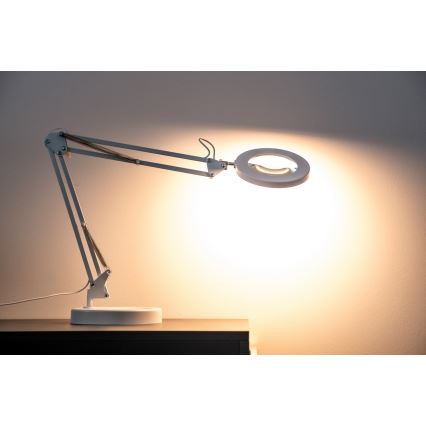 Brilagi - LED Dimmable table lamp with a magnifying glass LENS LED/12W/5V 3000/4200/6000K white