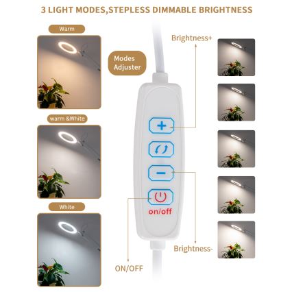 Brilagi - LED Dimmable table lamp with a magnifying glass LENS LED/12W/5V 3000/4200/6000K white