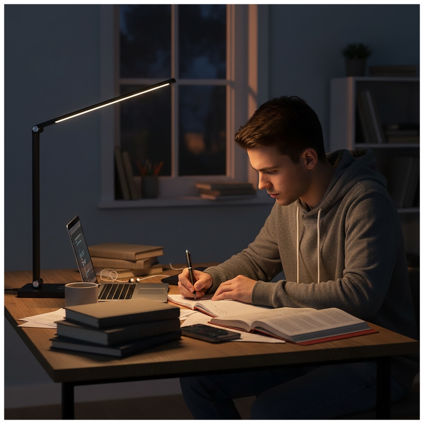 Brilagi - Dimmable LED touch desk lamp with Qi wireless charging MODO CHARGE LED/7W/5V 3000/4000/6000K black