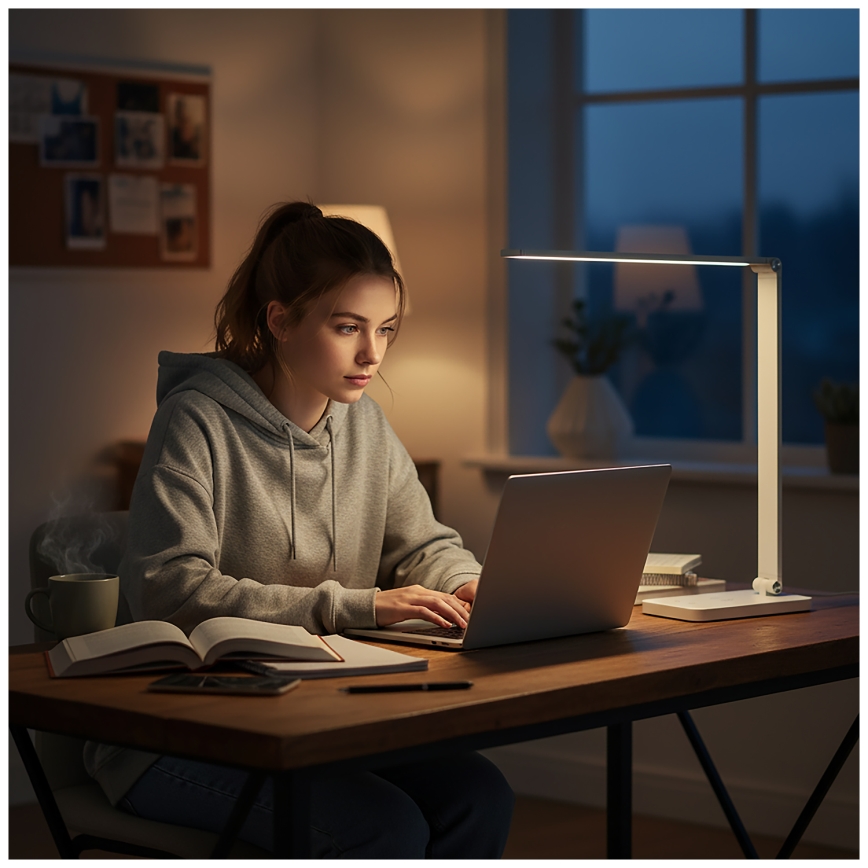 Brilagi - Dimmable LED Touch Desk Lamp with Qi Wireless Charging MODO CHARGE LED/7W/5V 3000/4000/6000K white