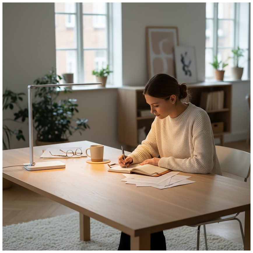 Brilagi - Dimmable LED Touch Desk Lamp with Qi Wireless Charging MODO CHARGE LED/7W/5V 3000/4000/6000K white