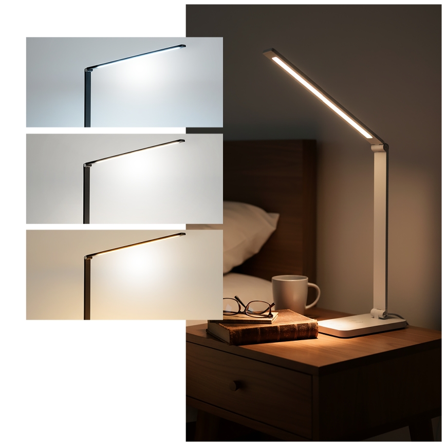 Brilagi - Dimmable LED Touch Desk Lamp with Qi Wireless Charging MODO CHARGE LED/7W/5V 3000/4000/6000K white