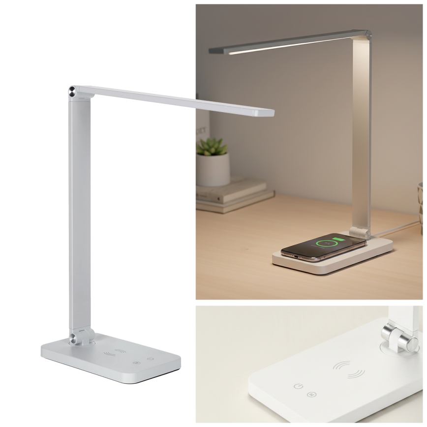 Brilagi - Dimmable LED Touch Desk Lamp with Qi Wireless Charging MODO CHARGE LED/7W/5V 3000/4000/6000K white