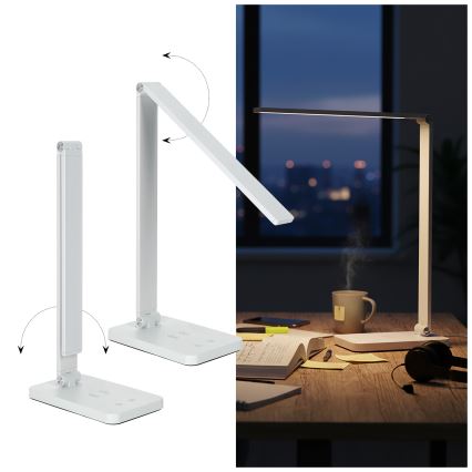 Brilagi - Dimmable LED Touch Desk Lamp with Qi Wireless Charging MODO CHARGE LED/7W/5V 3000/4000/6000K white