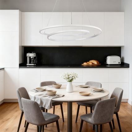 Brilagi - Dimmable TWISTER LED Pendant on Cable LED/105W/230V 3000–6000K Ø100 cm White + Remote Control