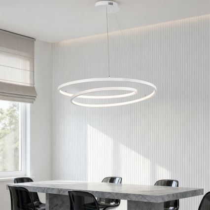 Brilagi - Dimmable TWISTER LED Pendant on Cable LED/105W/230V 3000–6000K Ø100 cm White + Remote Control
