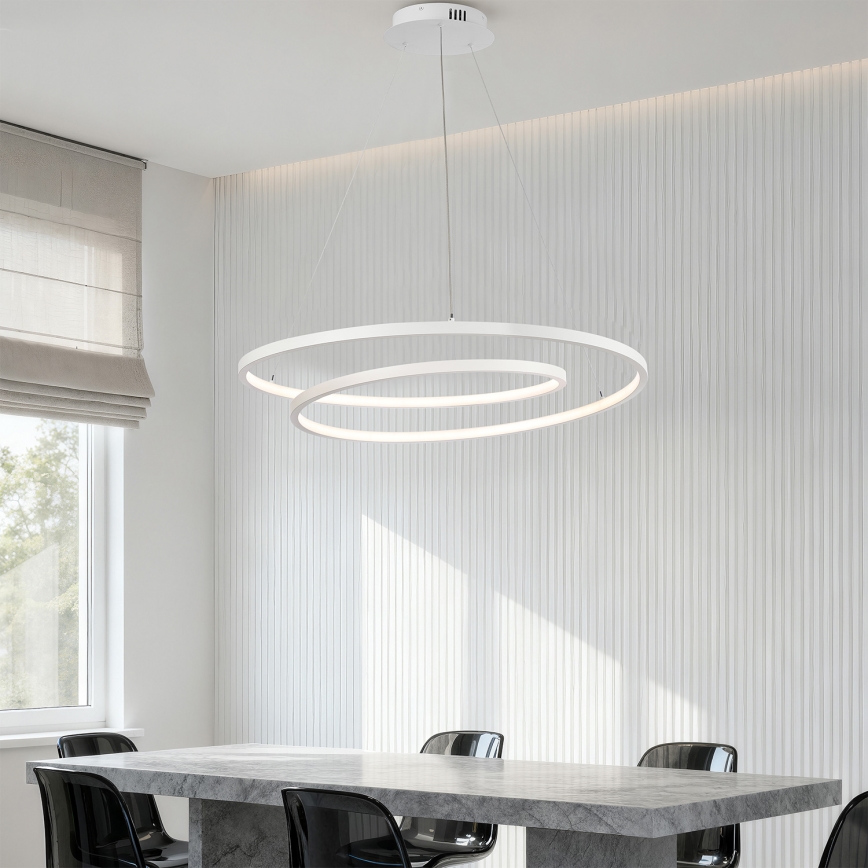Brilagi - Dimmable TWISTER LED Pendant on Cable LED/105W/230V 3000–6000K Ø100 cm White + Remote Control