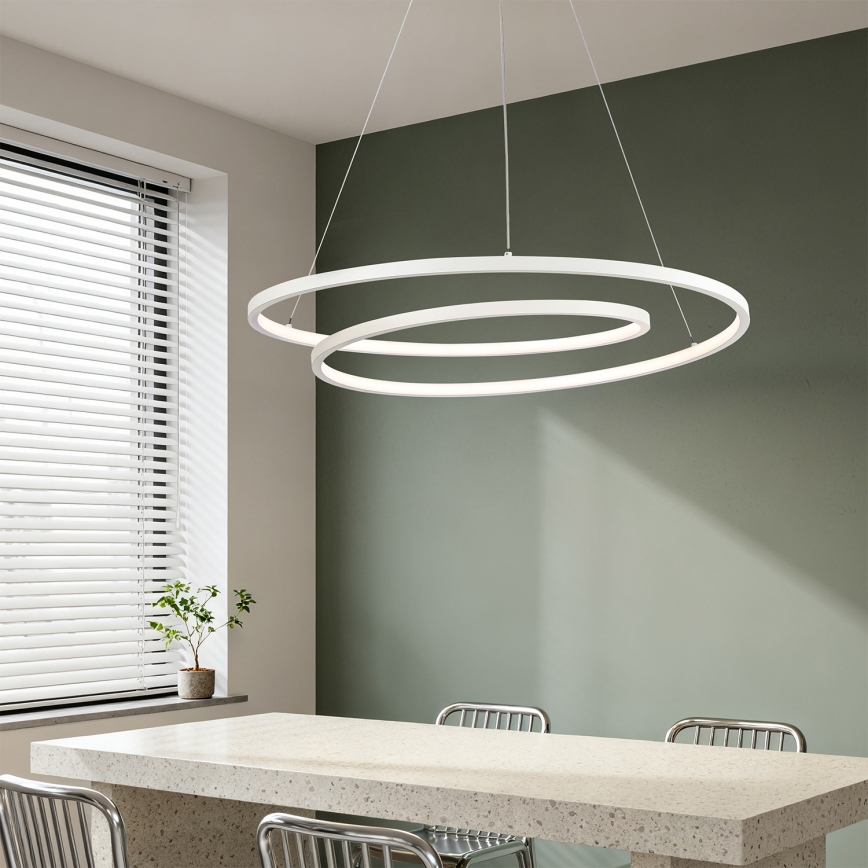 Brilagi - Dimmable TWISTER LED Pendant on Cable LED/105W/230V 3000–6000K Ø100 cm White + Remote Control