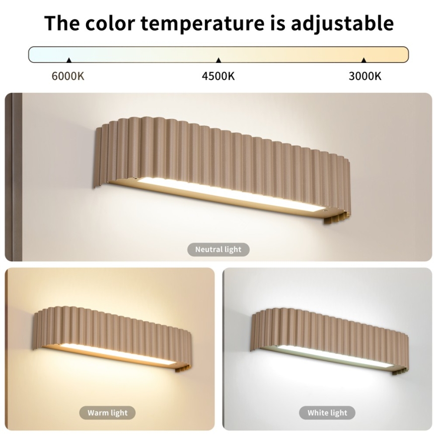 BRILAGI - Dimmable LED wall light FALCON MODERN LED/14W/230V 3000-6000K 40 cm beige + remote control