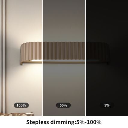 BRILAGI - Dimmable LED wall light FALCON MODERN LED/14W/230V 3000-6000K 40 cm beige + remote control