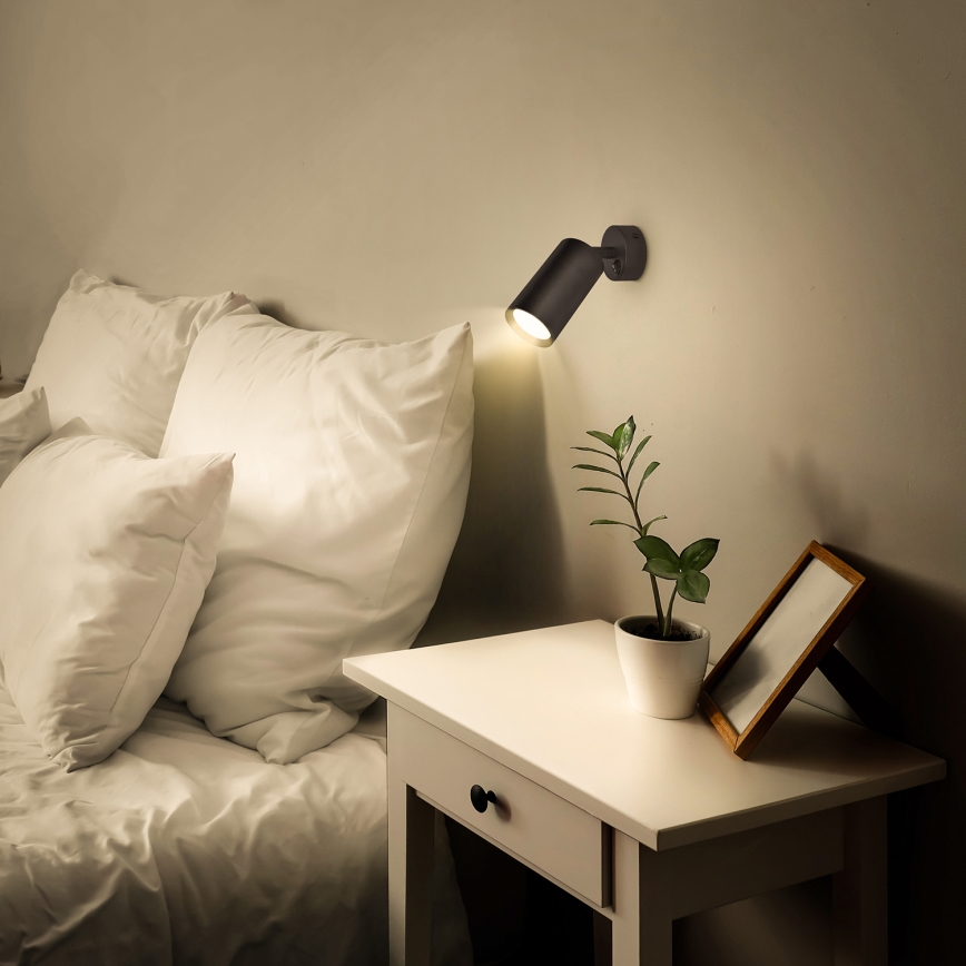 Brilagi - SELE LED RGBW Dimmable Wall Spotlight 1xGU10/4,8W/230V 3000K Black + Remote Control