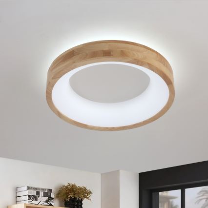 Brilagi - FALCON WOOD LED Ceiling Light, 30W, 230V, 3000/4000/6000K, Ø45 cm, Wood