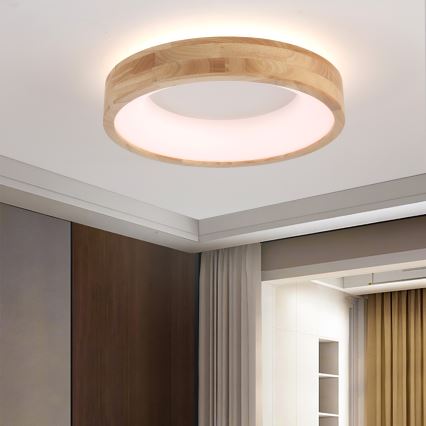Brilagi - FALCON WOOD LED Ceiling Light, 30W, 230V, 3000/4000/6000K, Ø45 cm, Wood