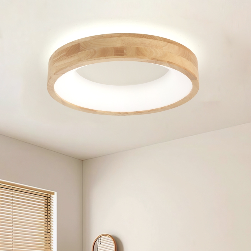 Brilagi - FALCON WOOD LED Ceiling Light, 30W, 230V, 3000/4000/6000K, Ø45 cm, Wood