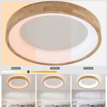 Brilagi - LED Ceiling Light FALCON WOOD LED/40W/230V 3000/4000/6000K Ø 60 cm wood